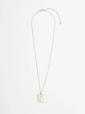 Abstract Enamel Face Necklace