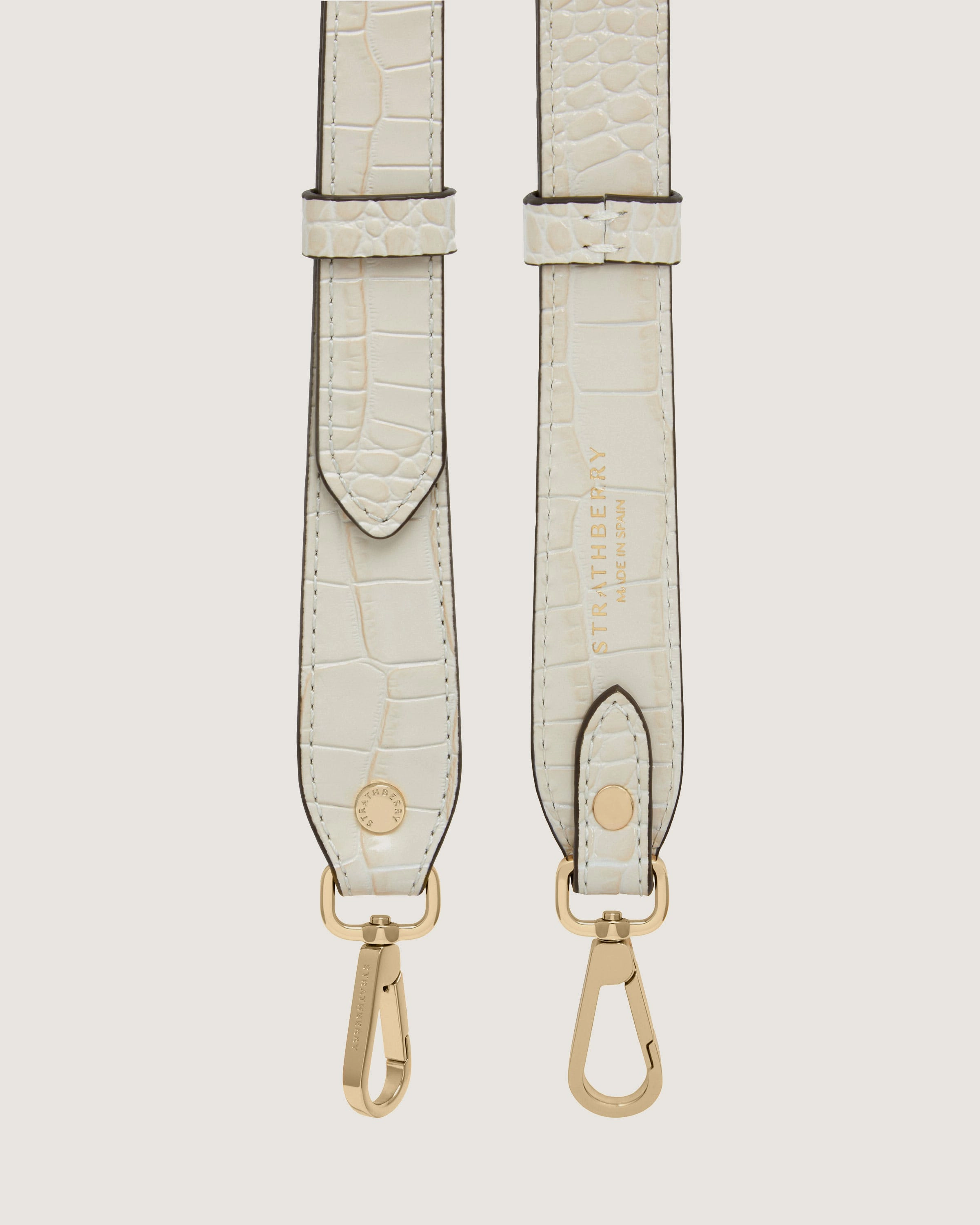 Adjustable Leather Strap - Croc-Embossed Leather Vanilla