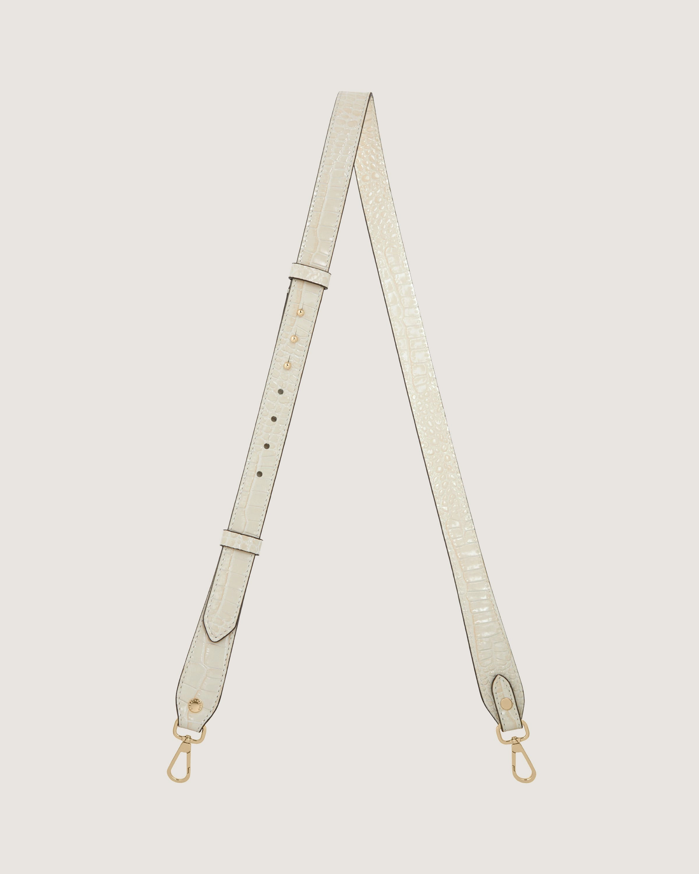 Adjustable Leather Strap - Croc-Embossed Leather Vanilla