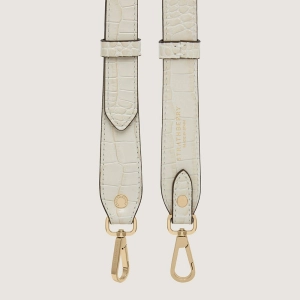 Adjustable Leather Strap - Croc-Embossed Leather Vanilla