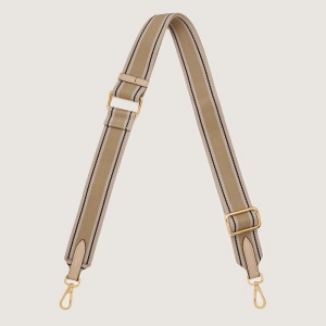 Adjustable Webbing Strap - Mushroom/Oat/Black Stripe