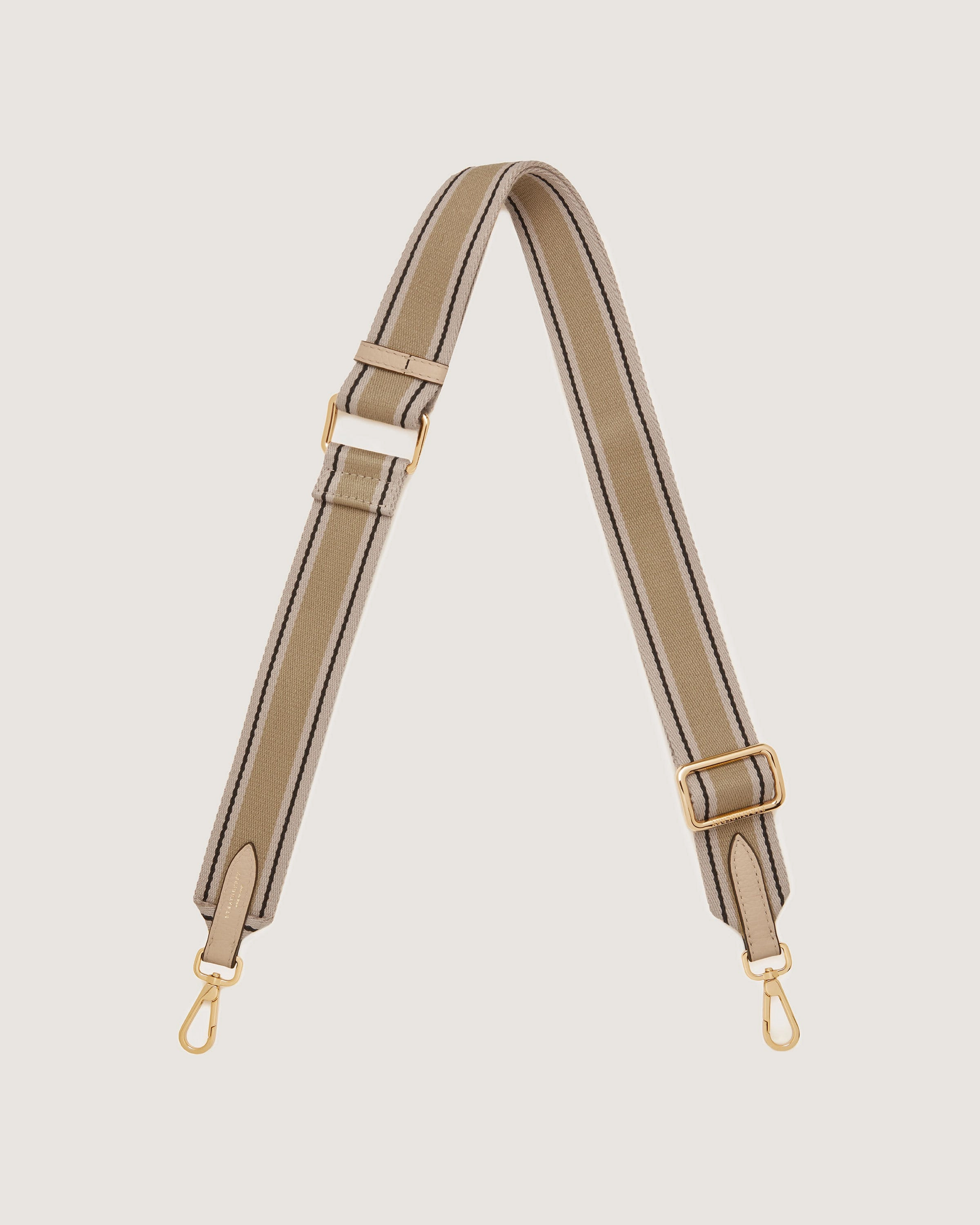 Adjustable Webbing Strap - Mushroom/Oat/Black Stripe