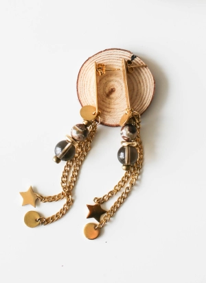 Agate Dangle Beads Earrings
