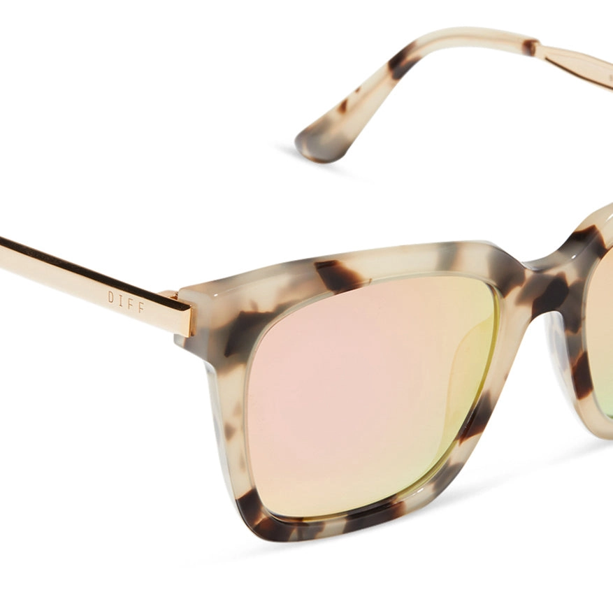 BELLA - CREAM TORTOISE   PINK MIRROR SUNGLASSES