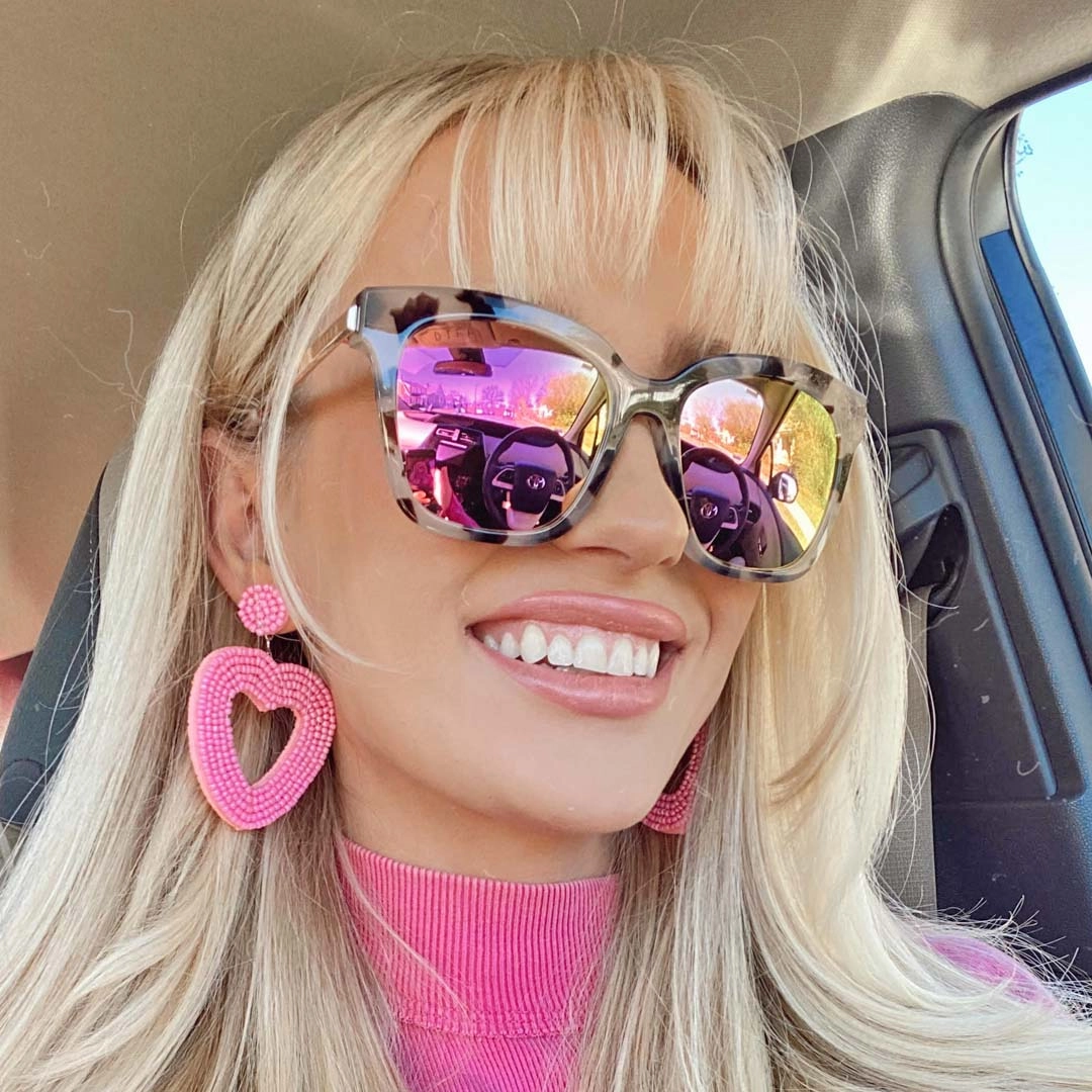 BELLA - CREAM TORTOISE   PINK MIRROR SUNGLASSES