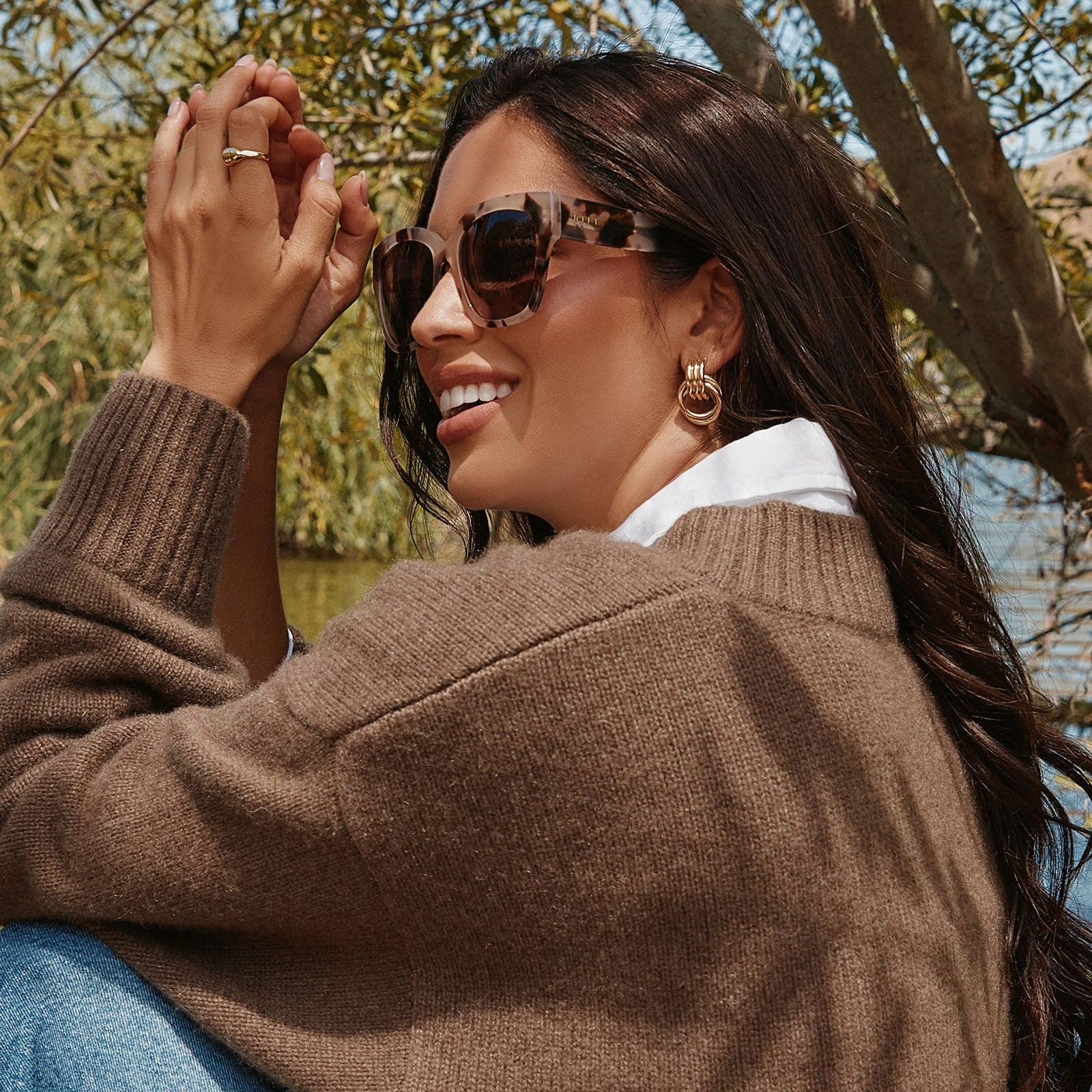 BELLA II - CREAM TORTOISE   GREY GRADIENT SUNGLASSES