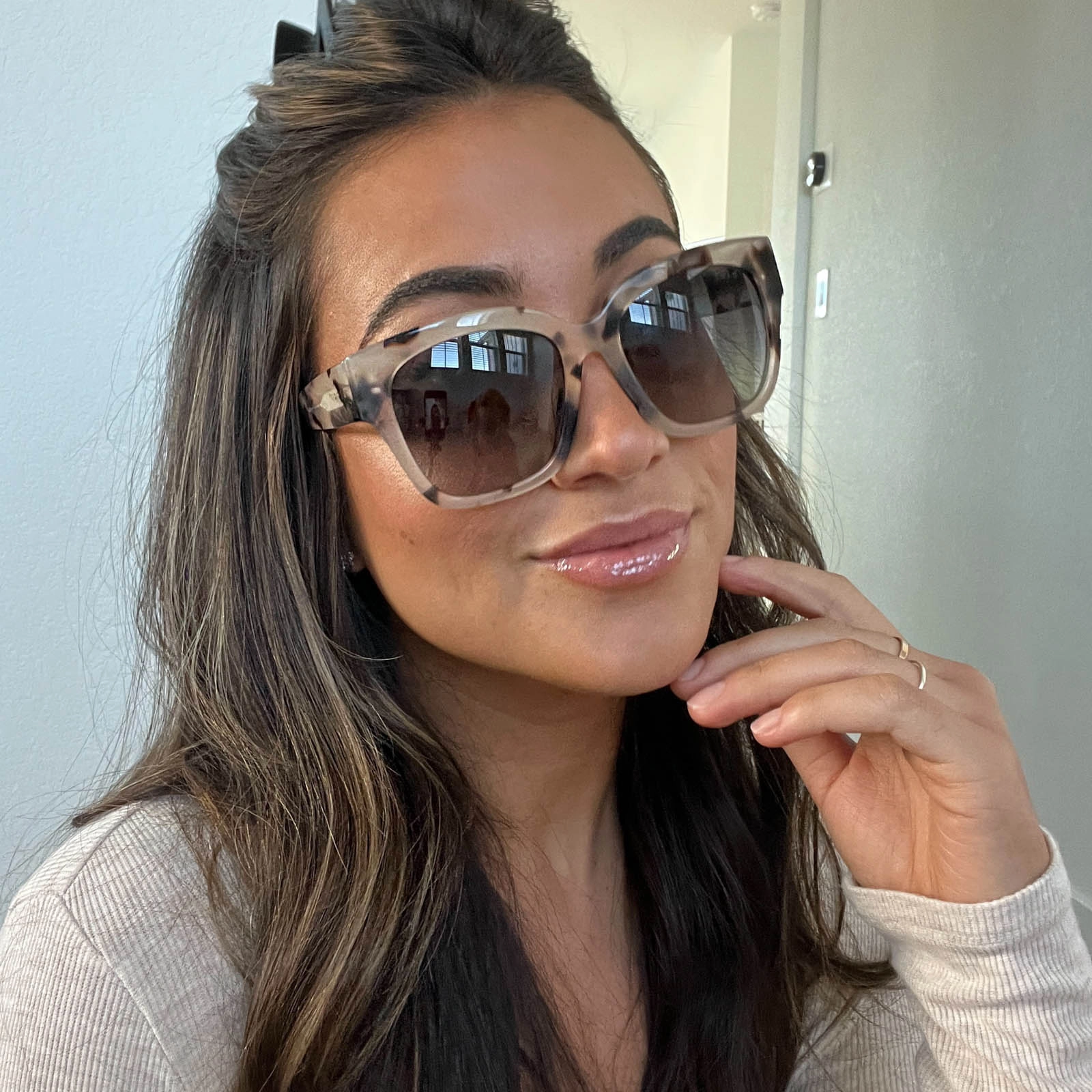BELLA II - CREAM TORTOISE   GREY GRADIENT SUNGLASSES