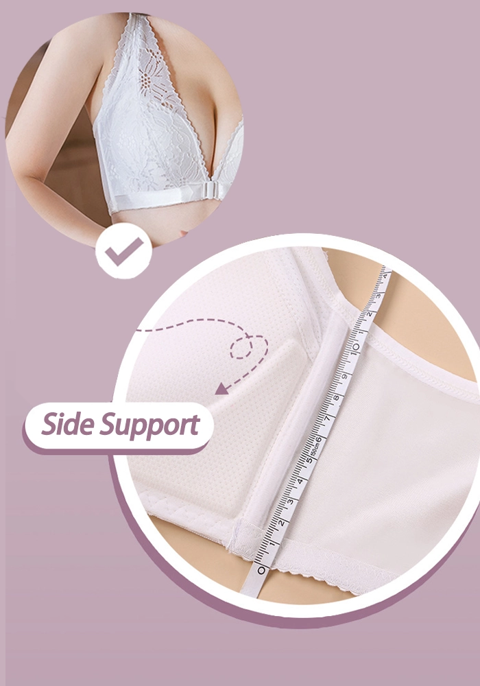 Breathable Front Closure Lace Floral Wire-free Bras