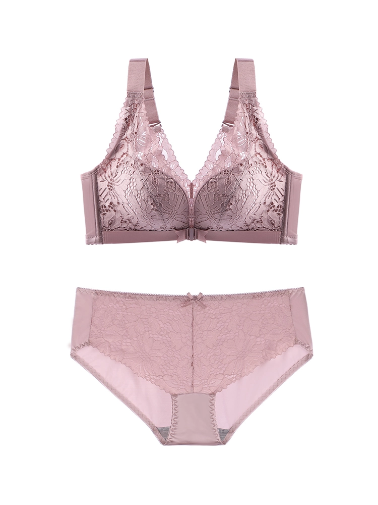 Breathable Front Closure Lace Floral Wire-free Bras