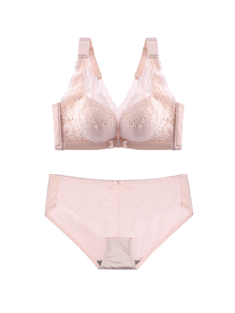 Breathable Front Closure Lace Floral Wire-free Bras