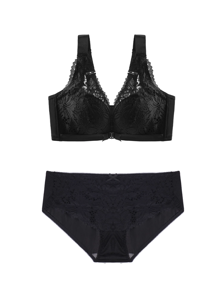 Breathable Front Closure Lace Floral Wire-free Bras