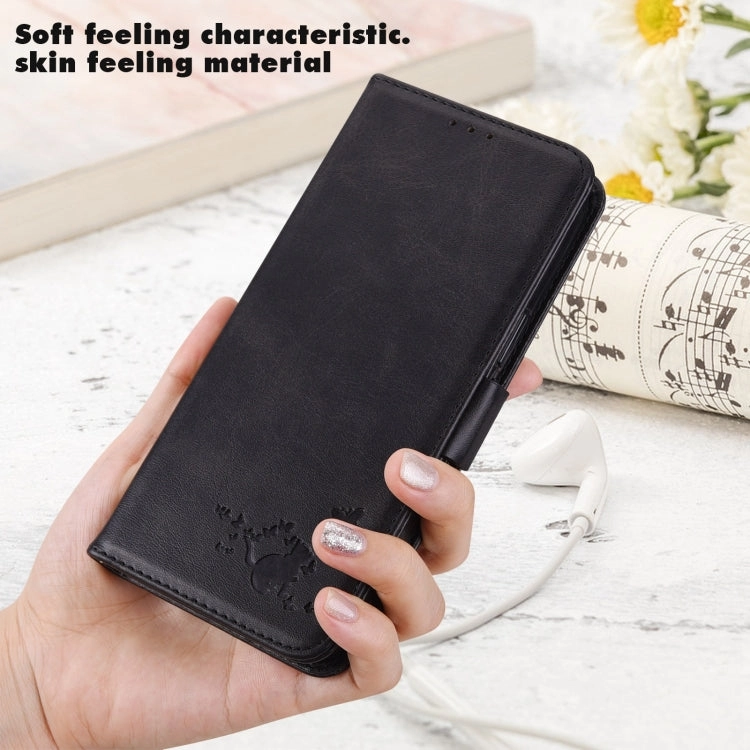 For Samsung Galaxy S21  5G Embossed Cat Butterflies Pattern Horizontal Flip Leather Case with Card