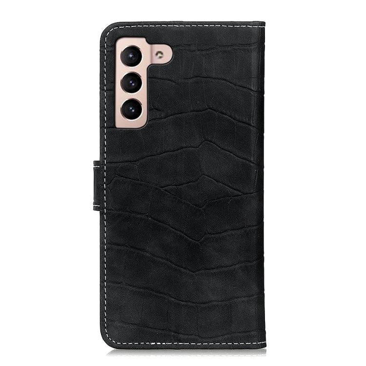 For Samsung Galaxy S22 5G Magnetic Crocodile Texture Horizontal Flip Leather Case with Holder