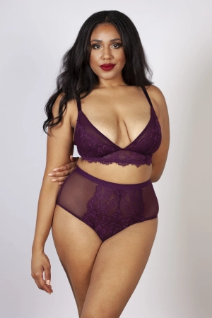 Gabi Fresh Bella Lace High Waist Brief Aubergine