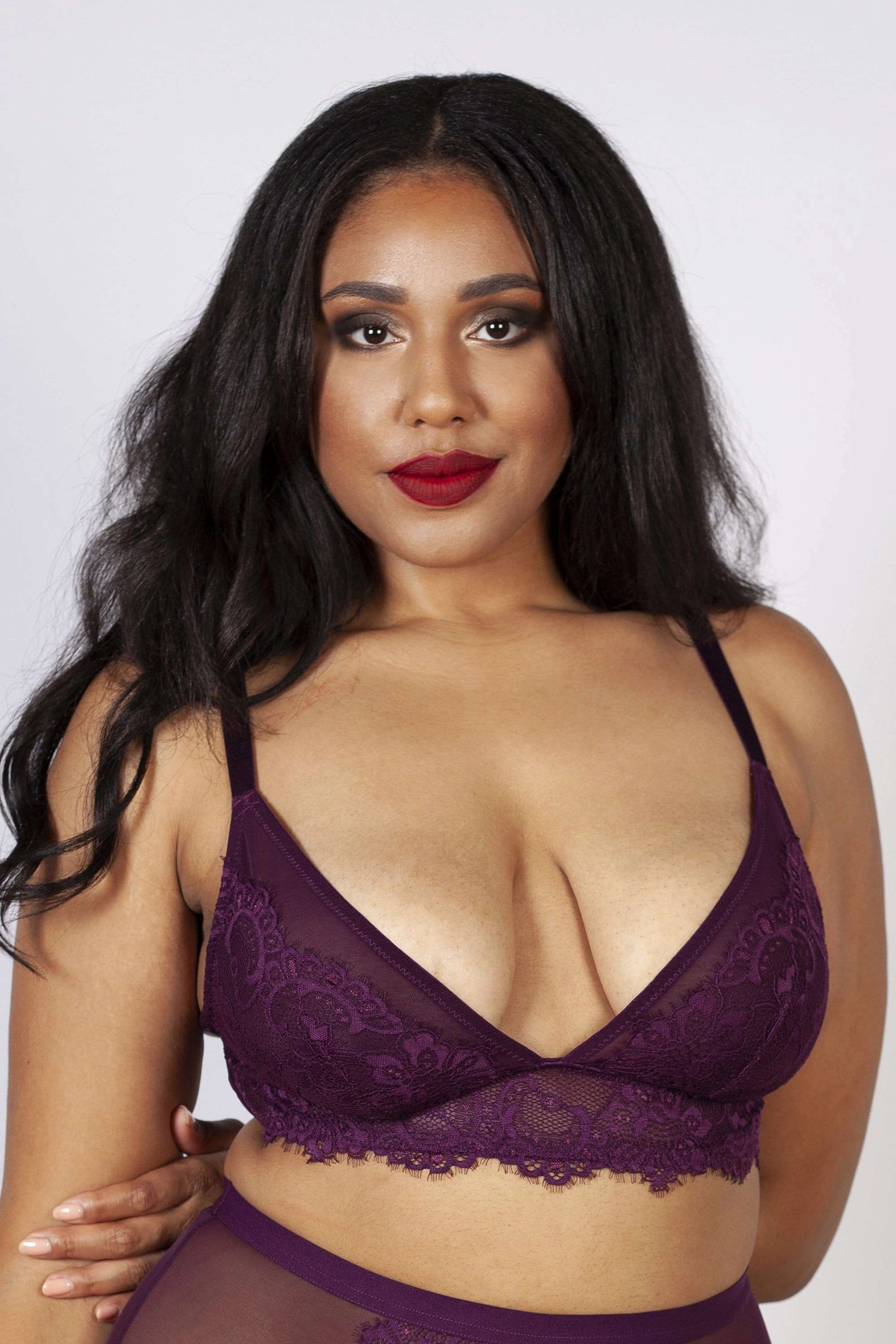 Gabi Fresh Bella Lace Soft Cup Bra Aubergine