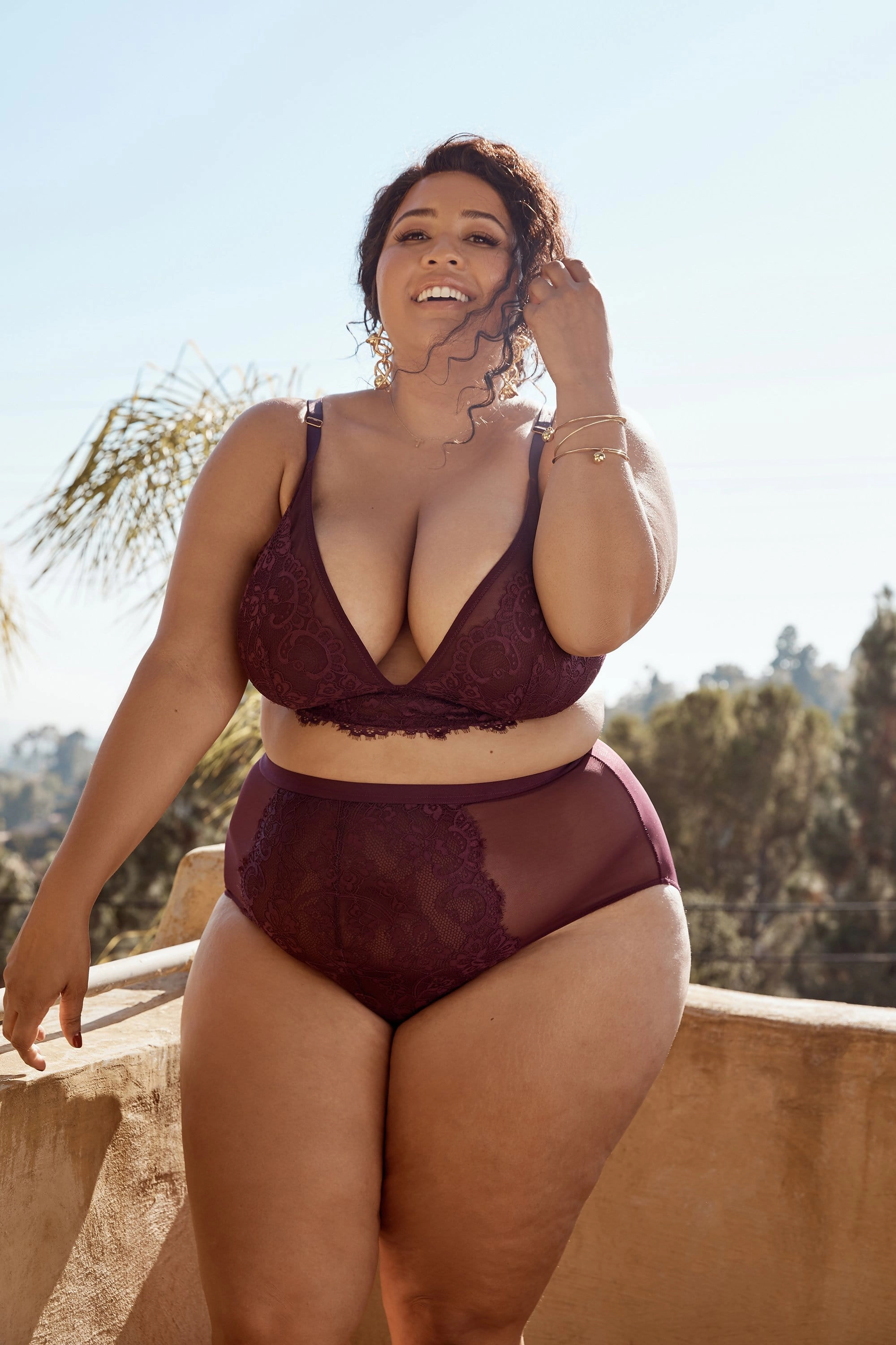 Gabi Fresh Bella Lace Soft Cup Bra Aubergine