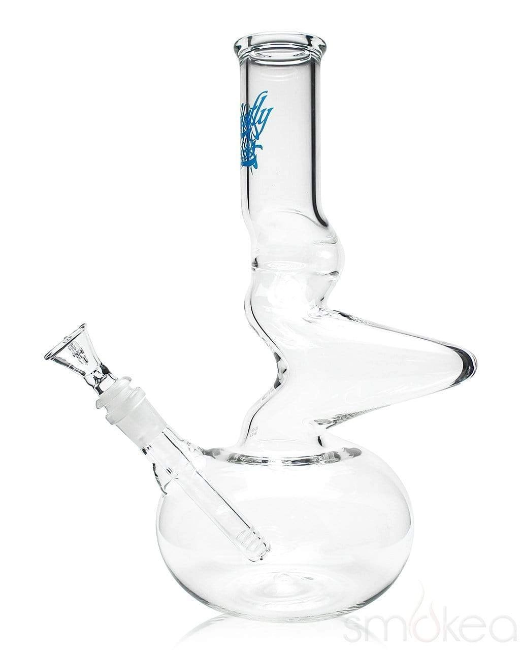 Glowfly Glass 13" Clear Double Zig Zag Bong