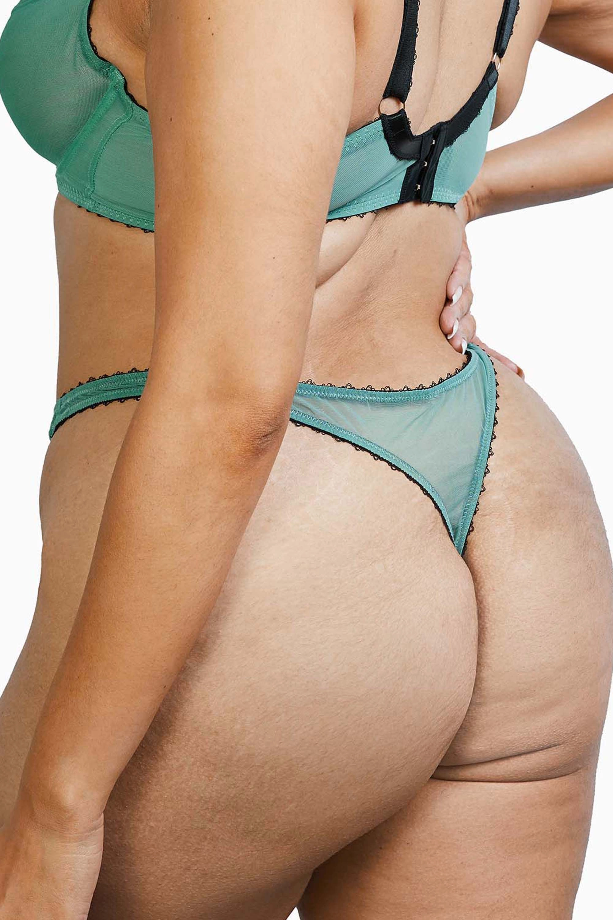 Grace Green Moss and Black Thong