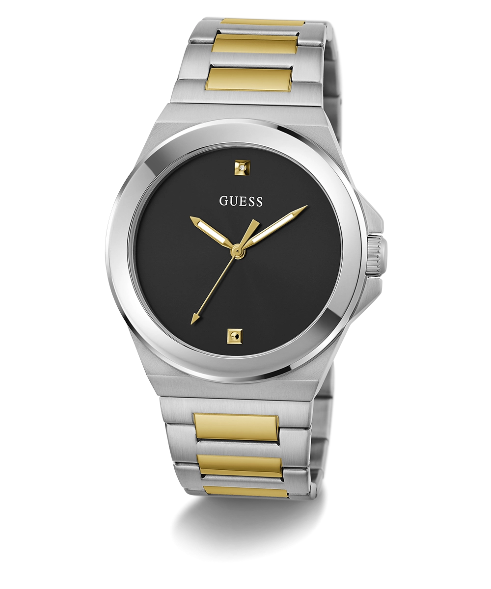 GUESS Mens 2-Tone Silver Tone Analog Watch