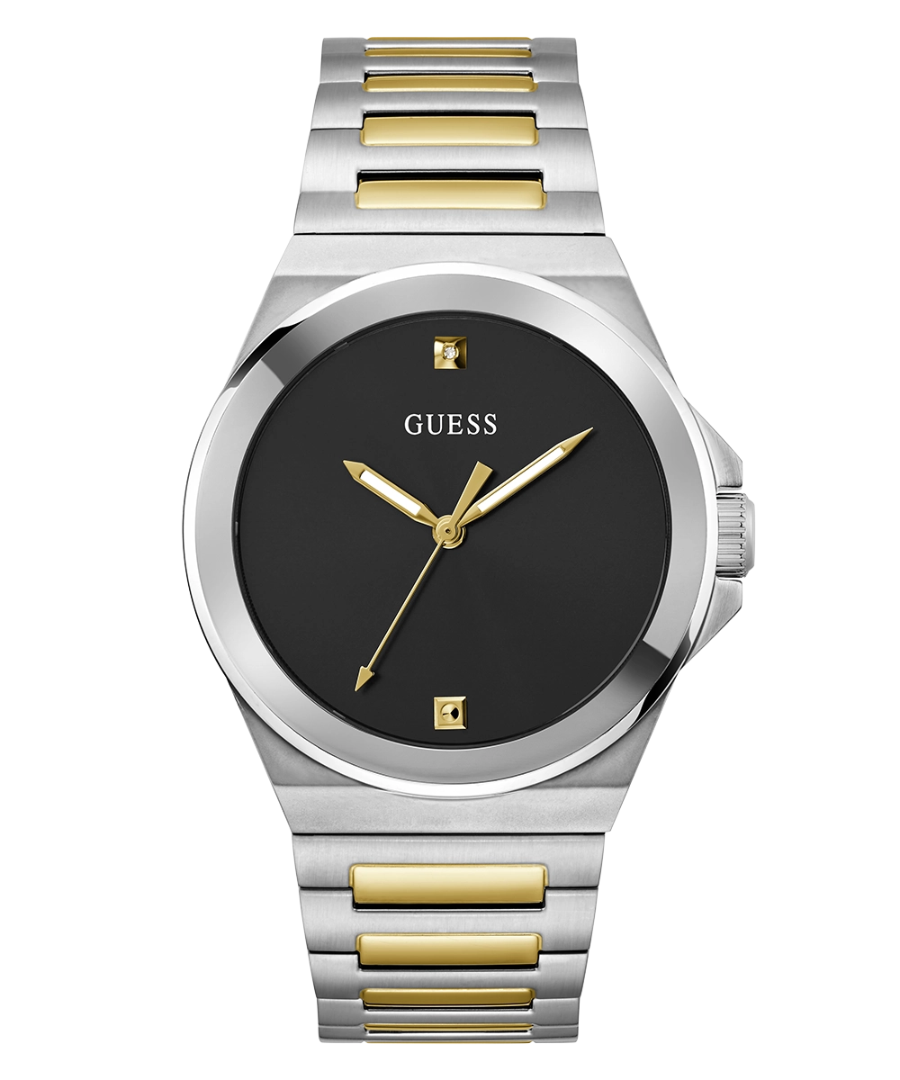 GUESS Mens 2-Tone Silver Tone Analog Watch