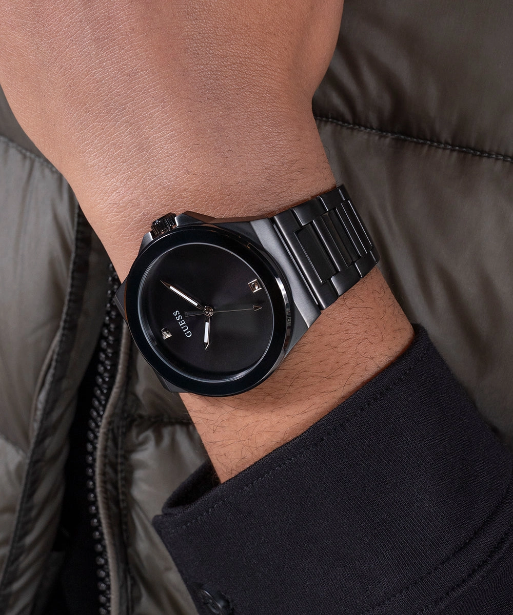 GUESS Mens Black Analog Watch