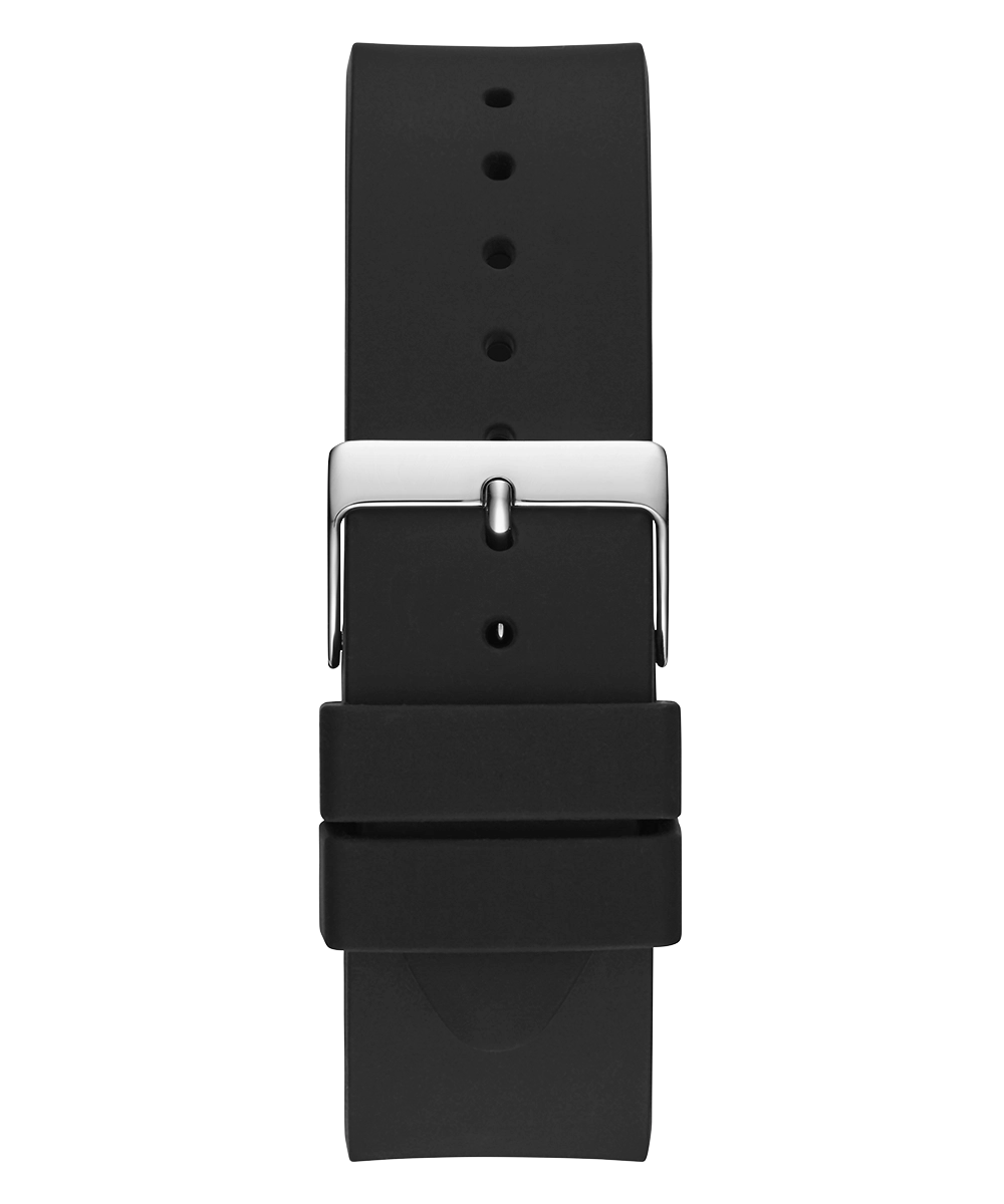 GUESS Mens Black Silver Tone Analog Watch