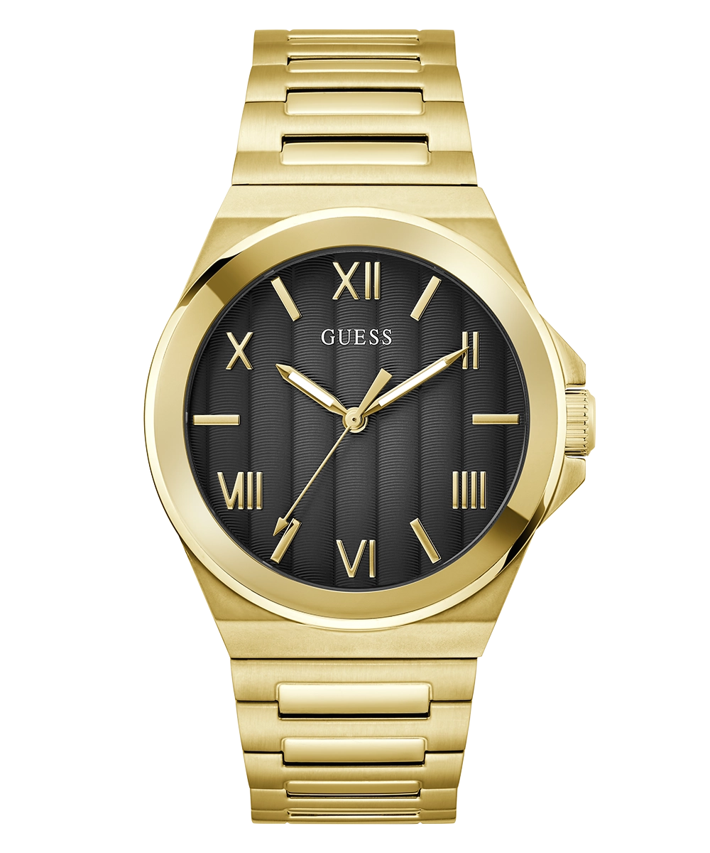 GUESS Mens Gold Tone Analog Watch