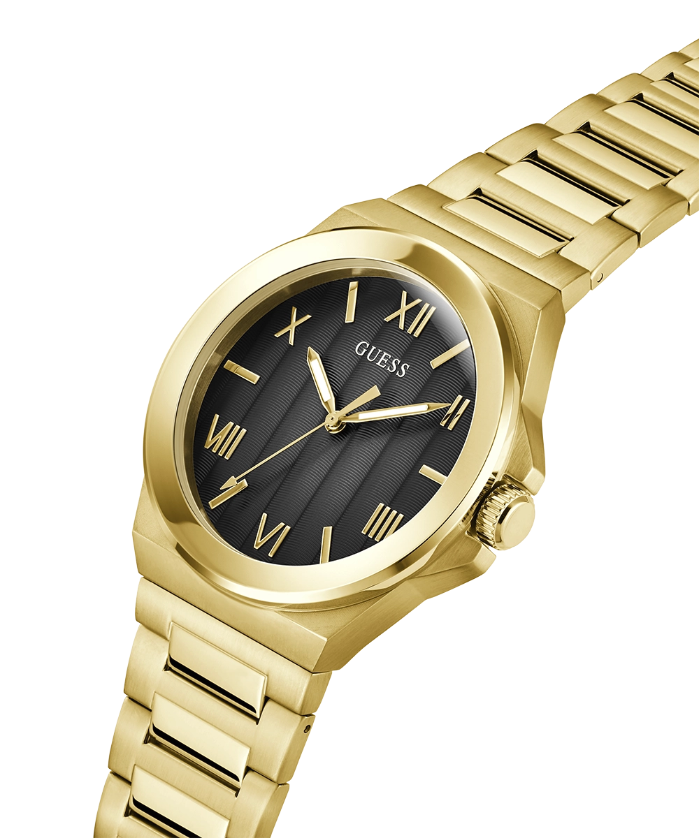 GUESS Mens Gold Tone Analog Watch