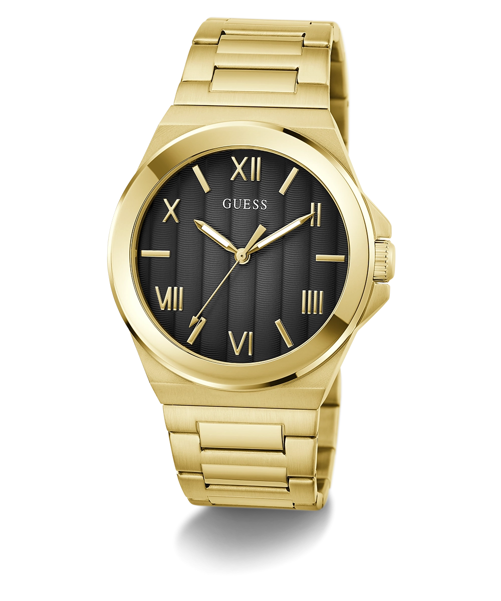 GUESS Mens Gold Tone Analog Watch