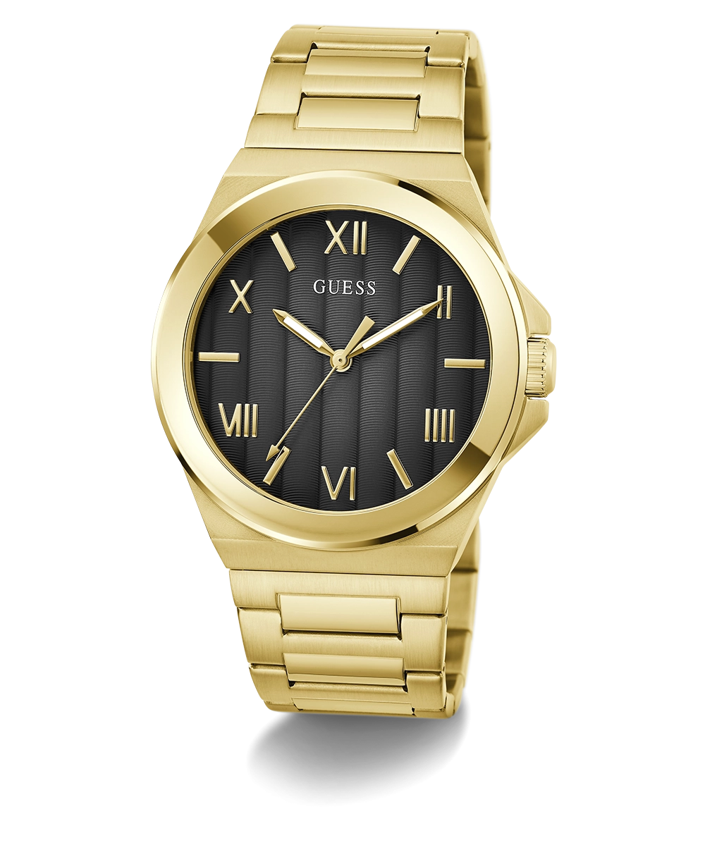 GUESS Mens Gold Tone Analog Watch