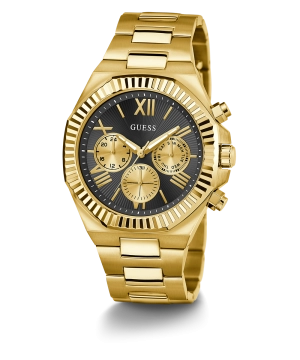 GUESS Mens Gold Tone Multi-function Watch