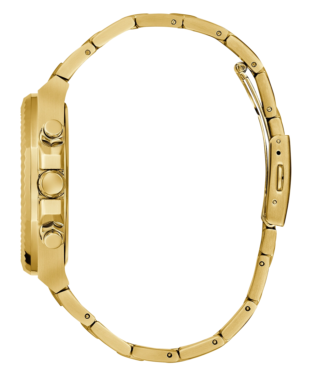 GUESS Mens Gold Tone Multi-function Watch