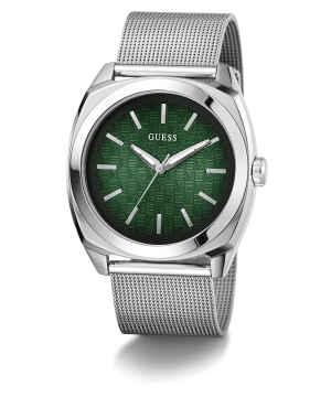 GUESS Mens Silver Tone Analog Watch