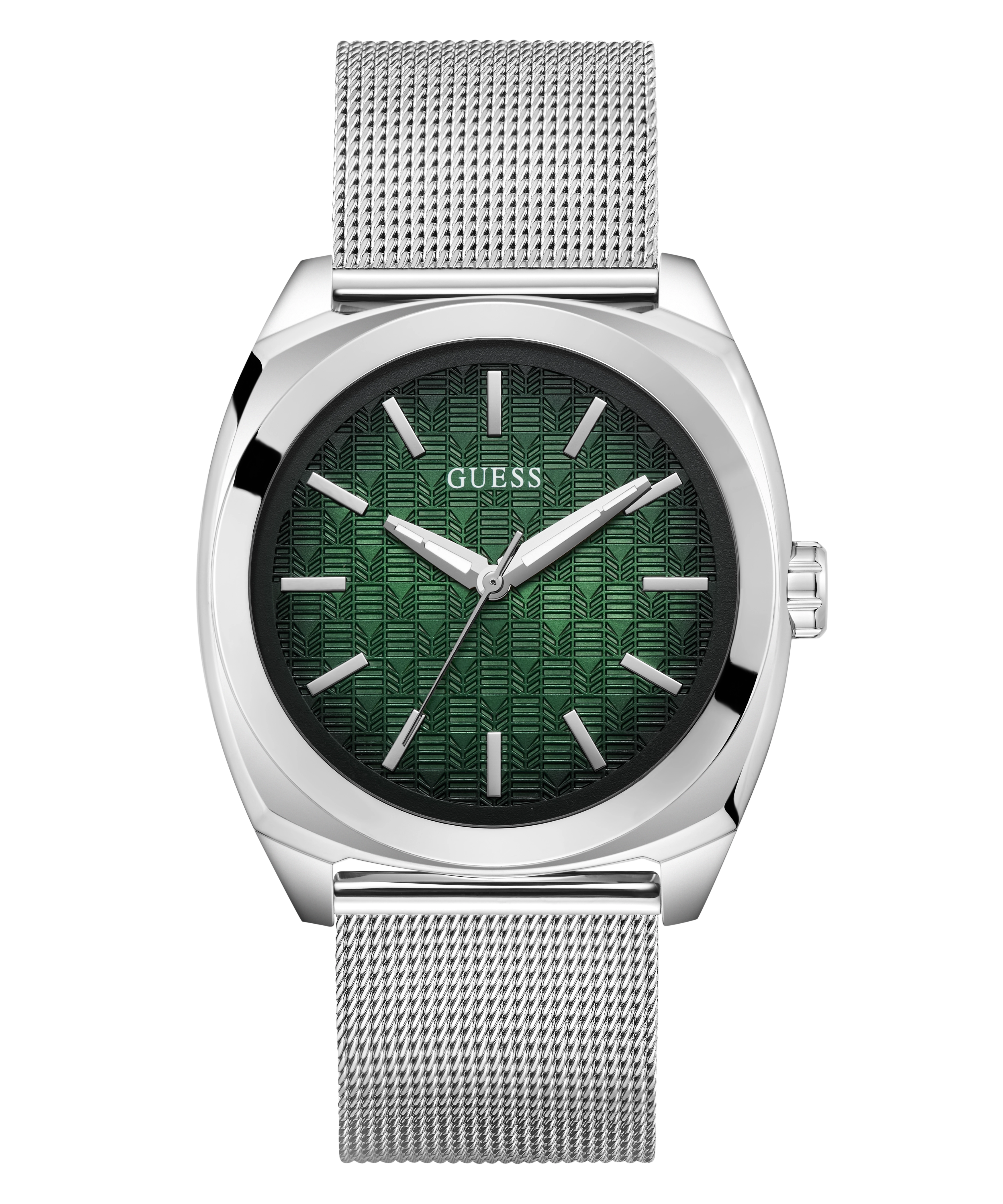 GUESS Mens Silver Tone Analog Watch