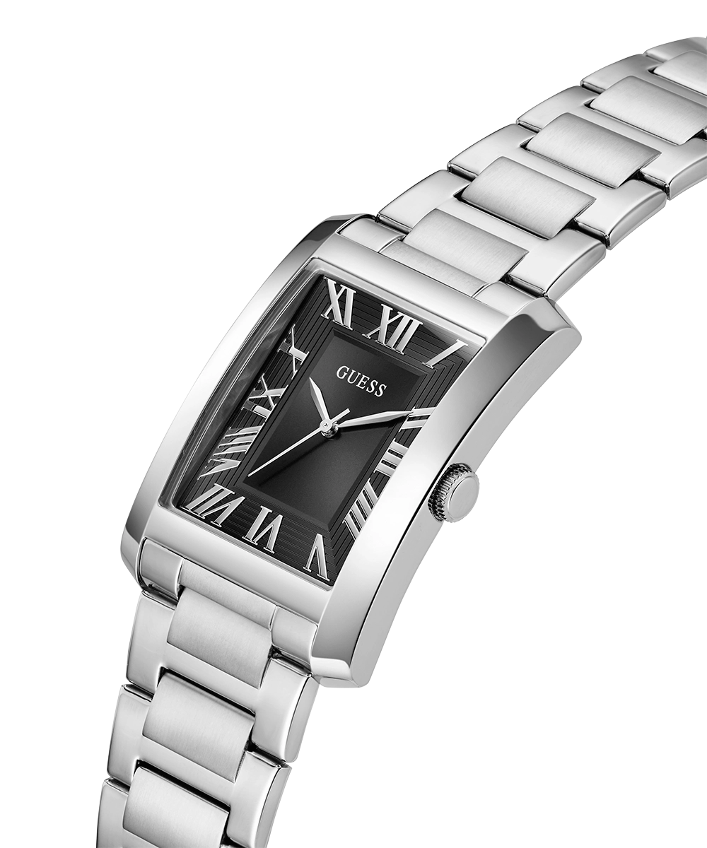 GUESS Mens Silver Tone Analog Watch