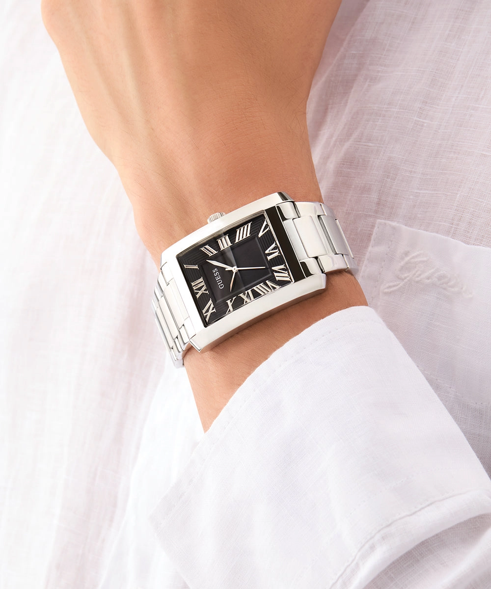 GUESS Mens Silver Tone Analog Watch