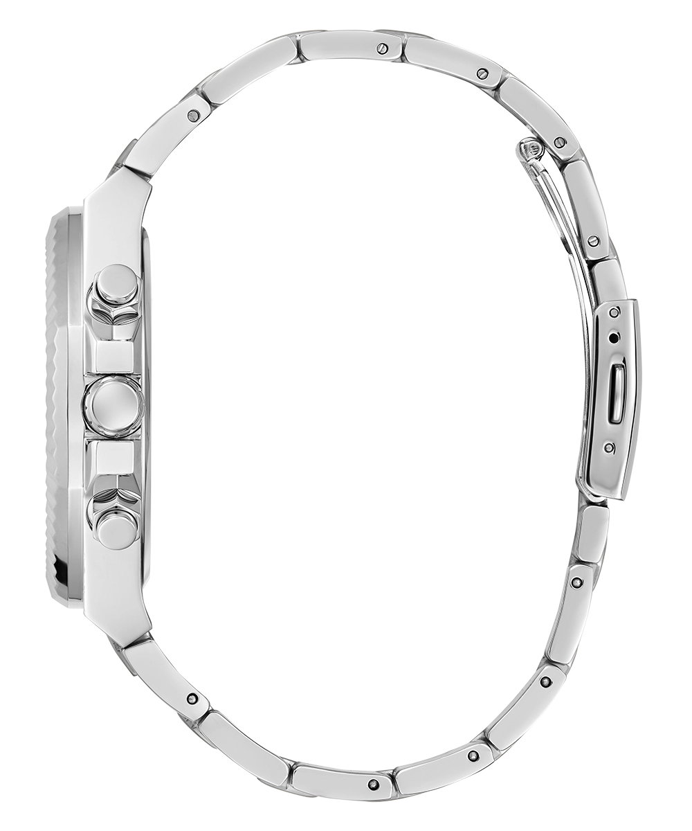 GUESS Mens Silver Tone Multi-function Watch