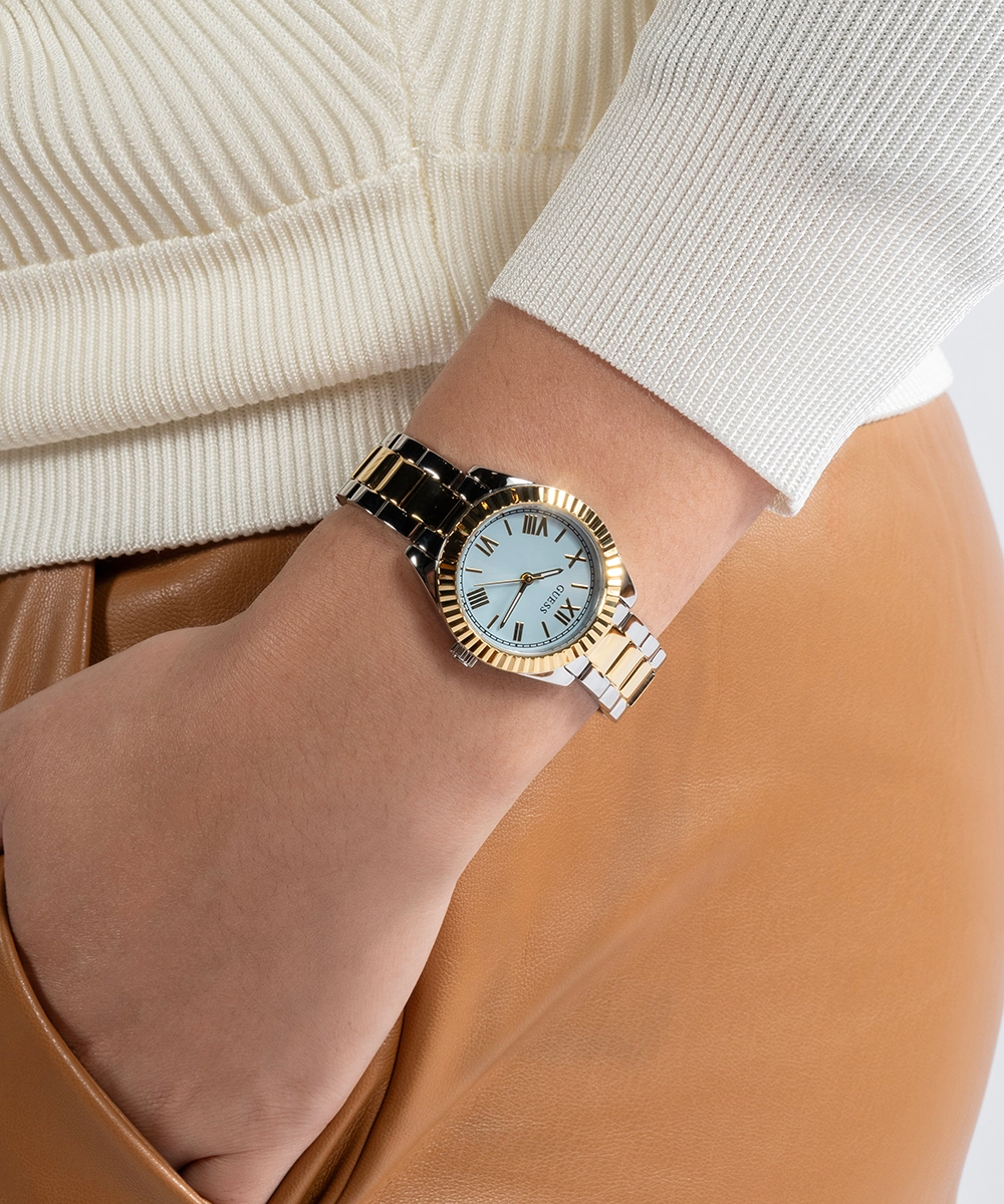 GUESS Mini Luna Ladies 2-Tone Analog Watch