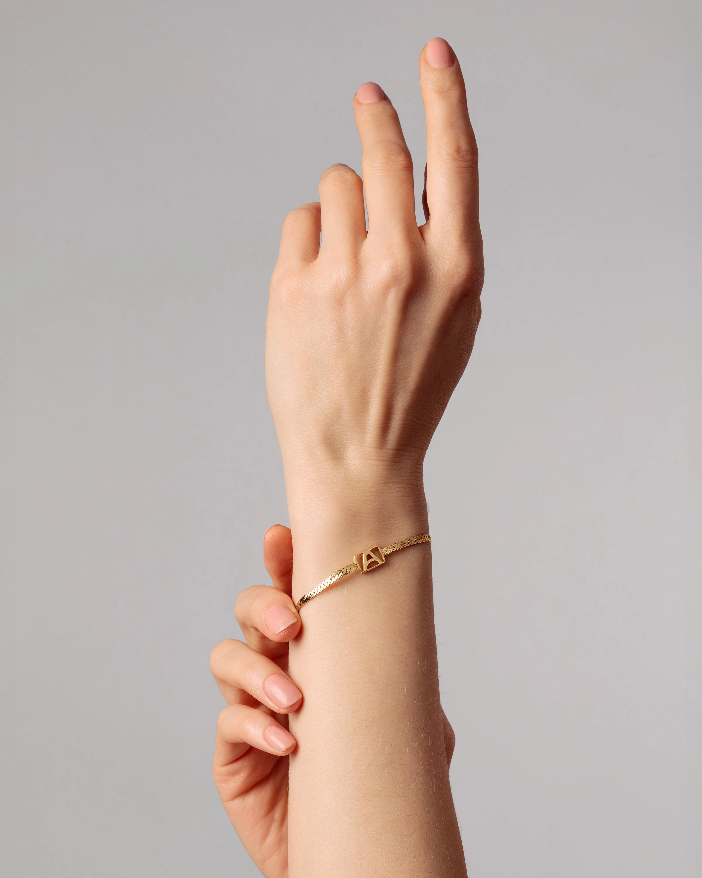 Herringbone & Logo Bracelet™ | Silver