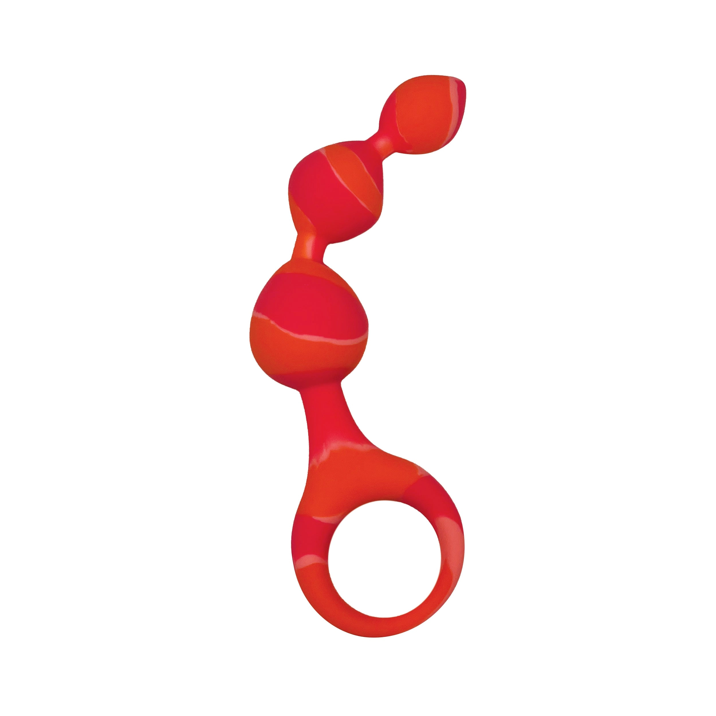 Hook N' Up Beaded Butt Plug - Swirl Orange