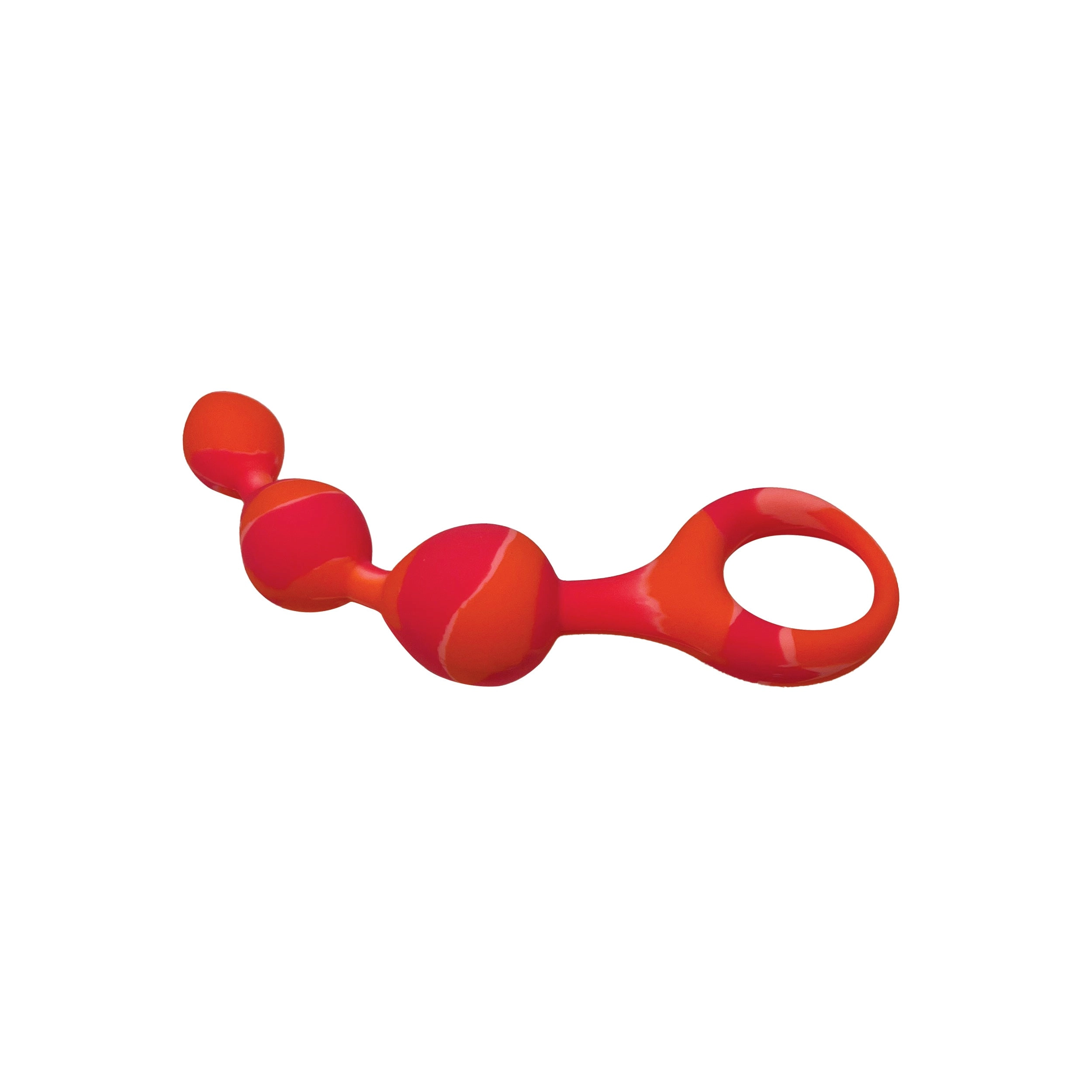 Hook N' Up Beaded Butt Plug - Swirl Orange