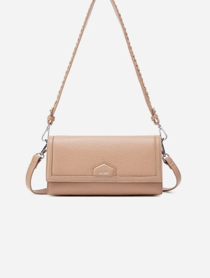 Krista Vegan Leather  Shoulder Bag | Latte Pebbled
