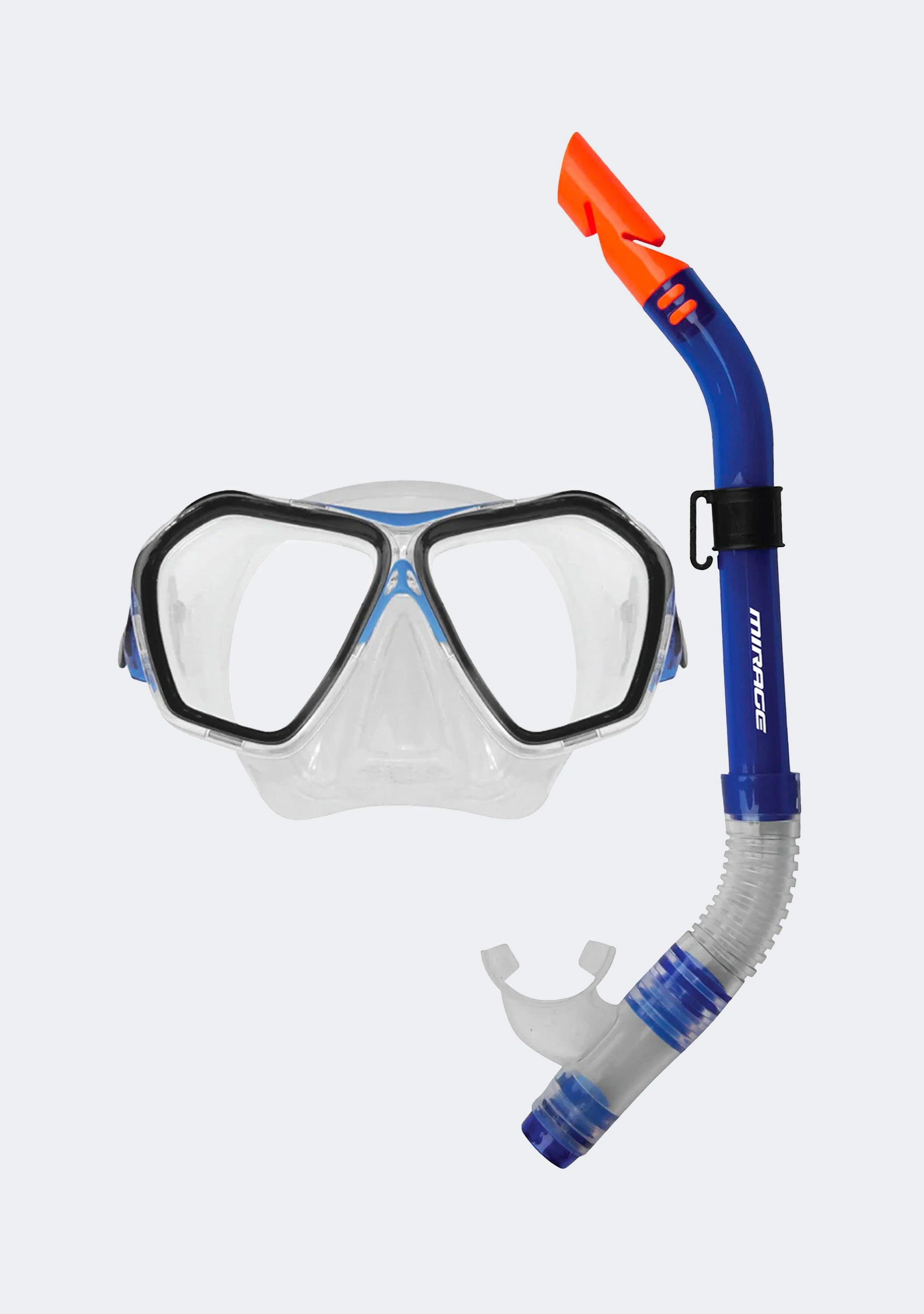Mirage Adults Silicone Fiji Mask and Snorkel Set Blue