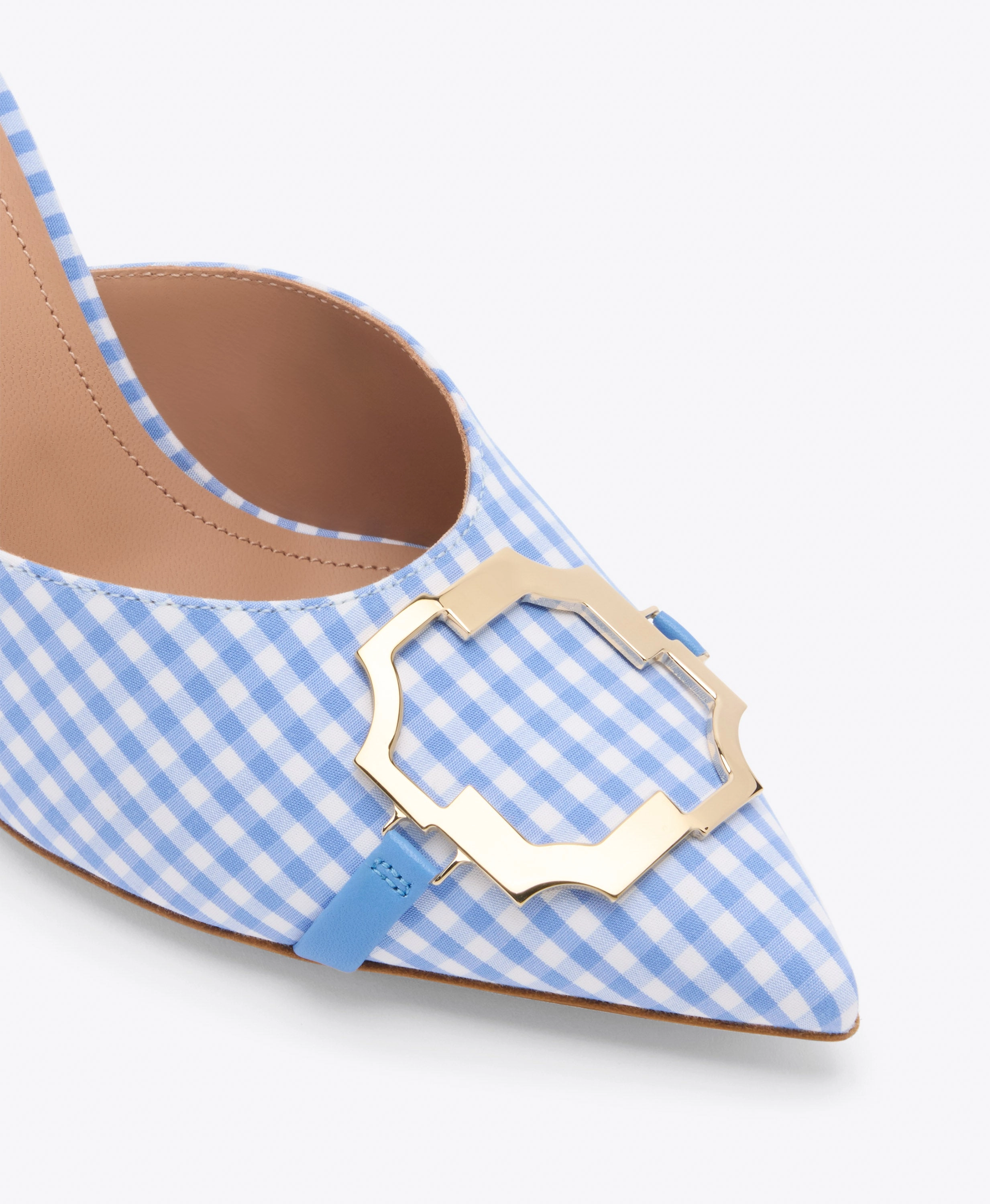 Missy 70 Blue Gingham Mules