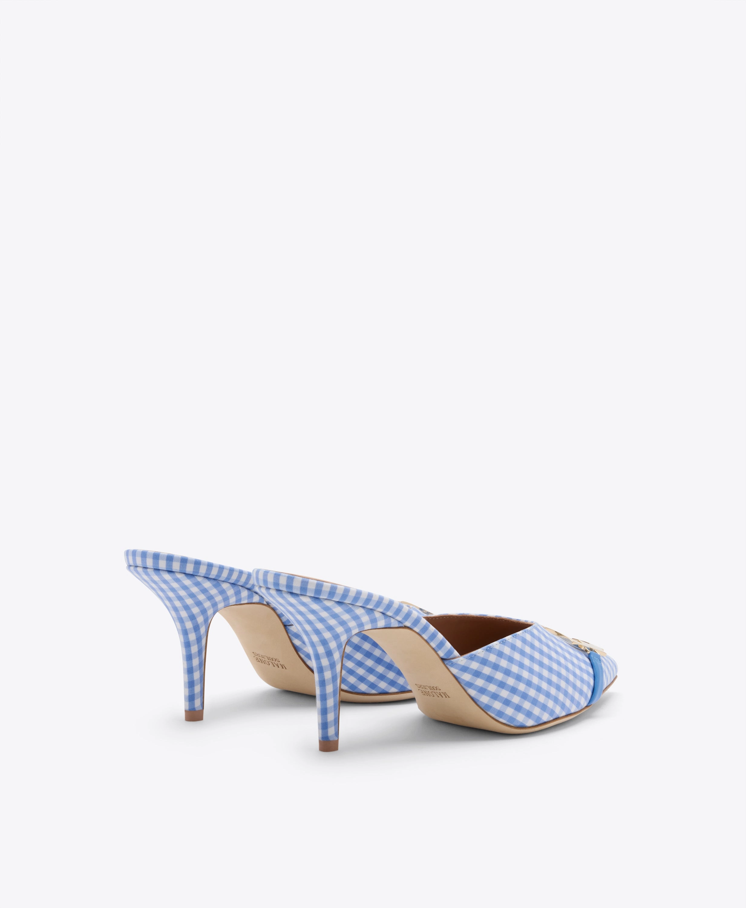 Missy 70 Blue Gingham Mules