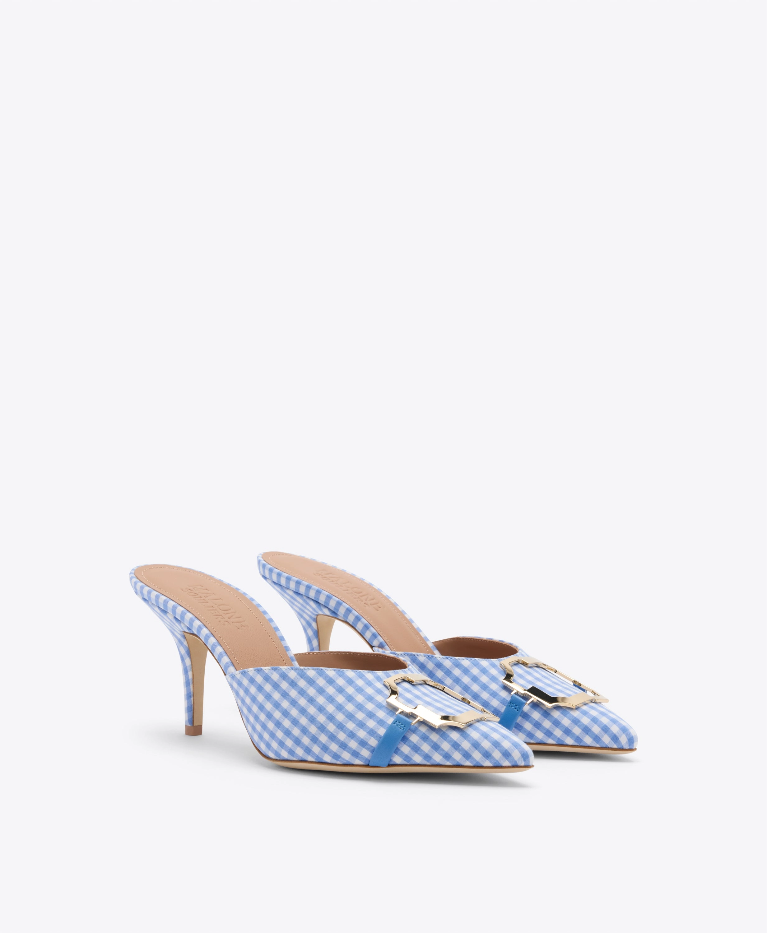 Missy 70 Blue Gingham Mules