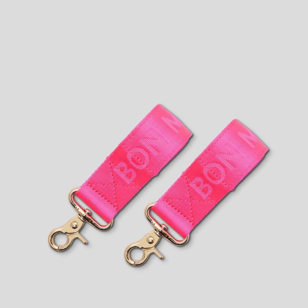 No-Slip Velcro Pram Straps -- Neon Pink