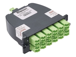 Panduit QuickNet - Pre-terminated fiber optic cassette - LC MM X 12 - lime green FC2WA-12-10B2