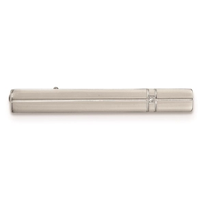 Stainless Steel Polished with CZ Tie Bar