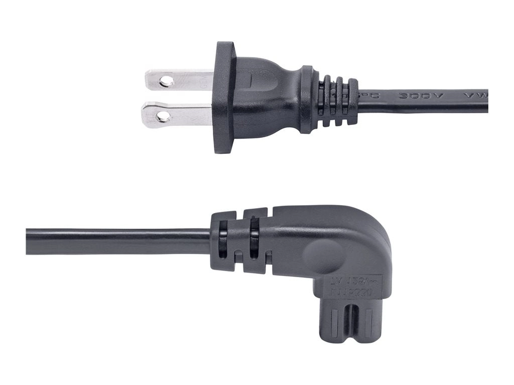 StarTech.com 10ft (3m) Laptop Power Cord, NEMA 1-15P to Right Angle C7, 7A 125V, 18AWG, Laptop Charger Cable, Replacement Power PXT101NB-STRA-10F